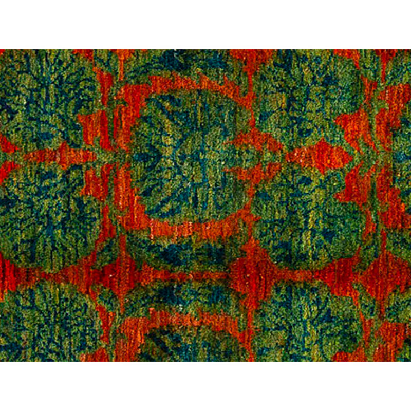 Hand Knotted Silk Area Rug in Rust