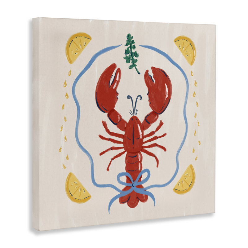 «Lobster & Ribbon Illustration» par Krissy Mast, H 30 po x l 30 po