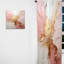 Fusion de peinture or et rose - Rideau abstrait occultant avec peinture abstraite - 1 panneau-107808883