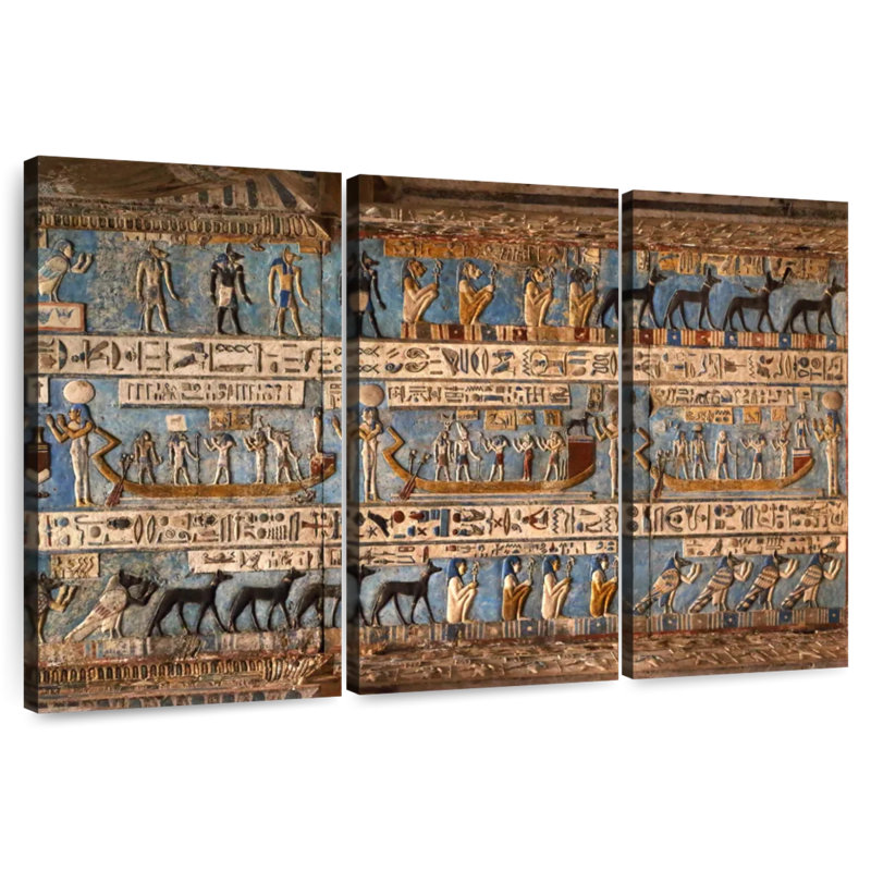 Sebbie Elaborate Egyptian Carvings, 42" H x 65" W