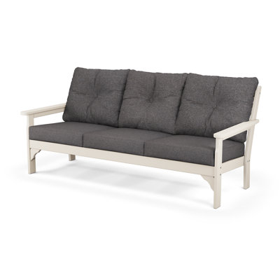 Lakeside Vineyard 74" Wide Outdoor Patio Sofa with Revolution Cushions