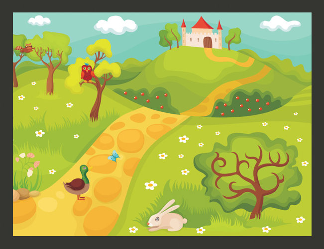 The Road to the Magical Castle Wallpaper, 154cm x 200cm