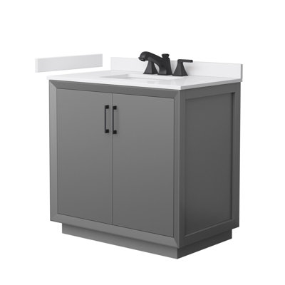 Strada 36" Freestanding Single Bathroom Vanity with Cultured Marble Top