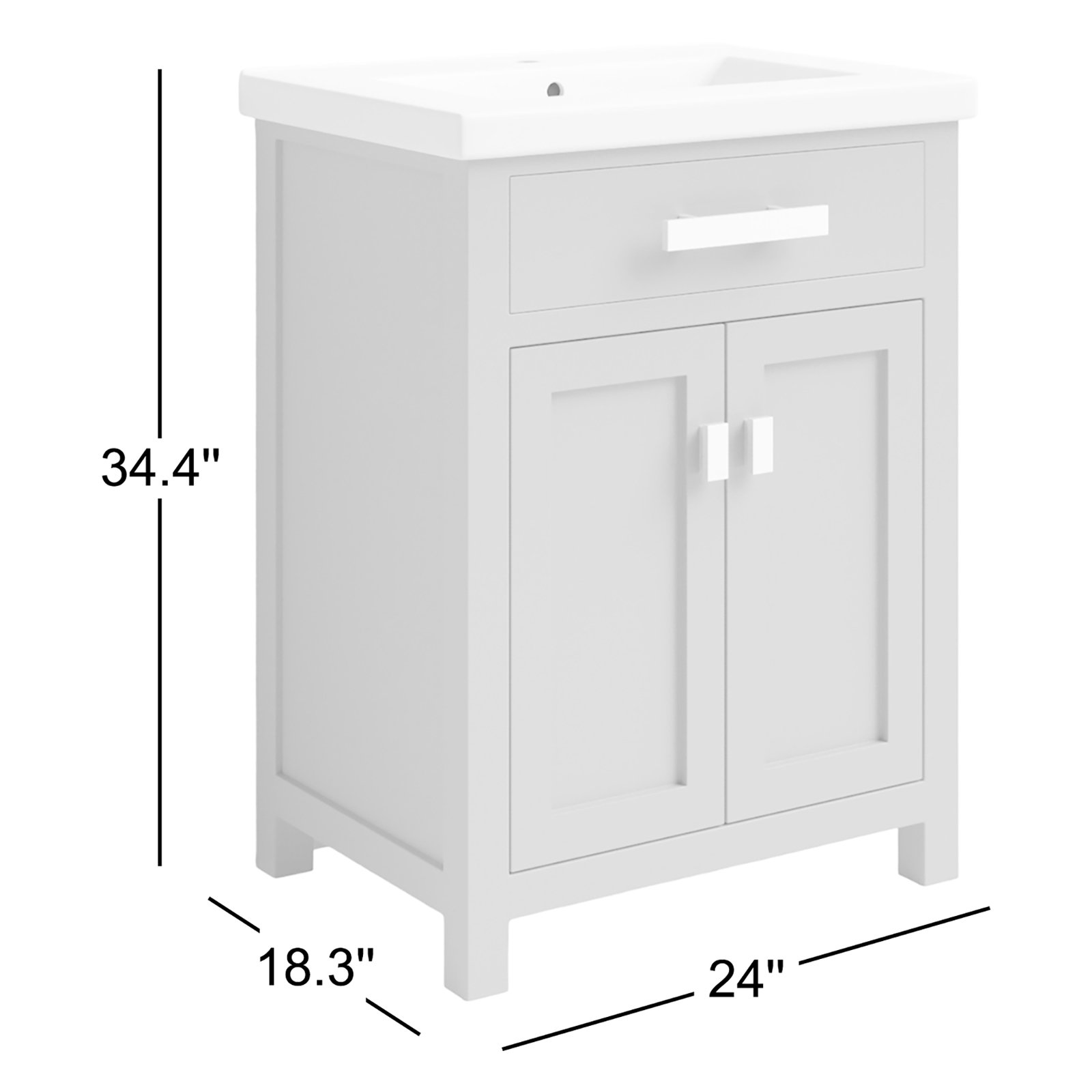 Caitlyn 24'' Single Bathroom Vanity with Ceramic Top