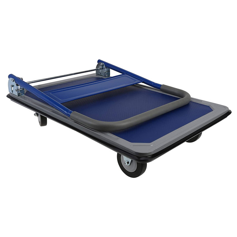 350 Lb. Capacity Foldable Platform Dolly, Blue, 33.5" H x 24" W x 36" D