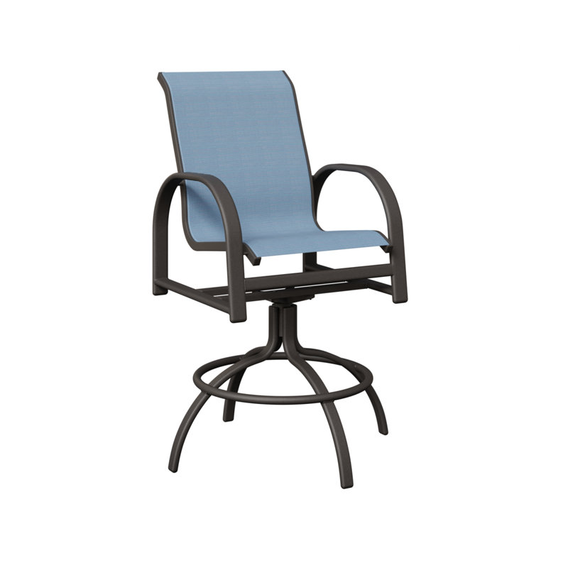 Chaise de bar pivotante Berlin Gardens, Dupione près de la piscine, Graphite moucheté