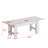 Modern Marble Look Extendable Dining Table, Press-To-Open Leaf, 94.5" Max Length