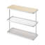 Tower Yamazaki Home Side Table With Storage Tier Shelves Narrow, Narrow Wooden And Metal End Table-1121121687