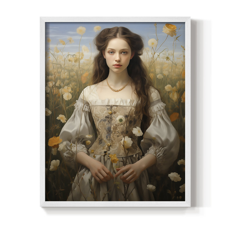 Reproduction encadrée WOMEN Series CDXCIX - bois massif, H 11 po x l 9 po, Blanc