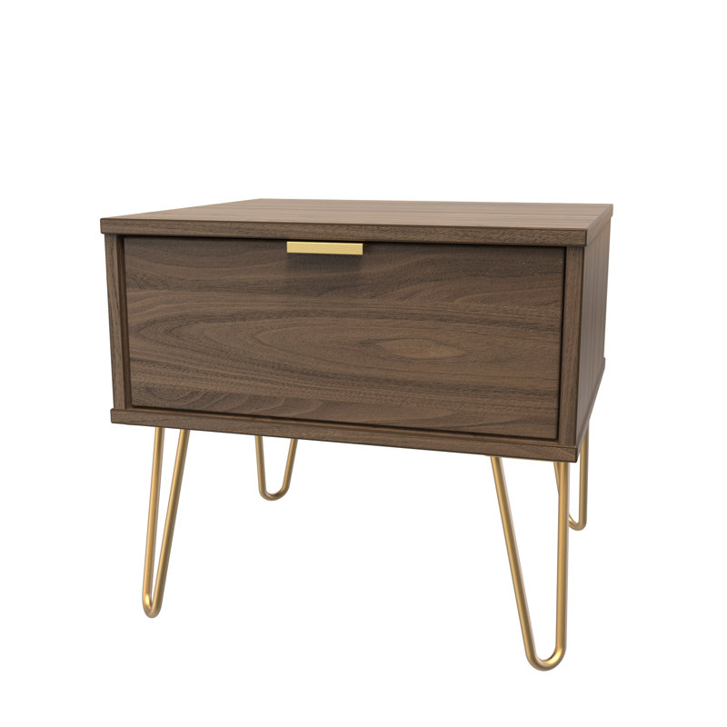 Bisceglia End Table, Brown/Gold