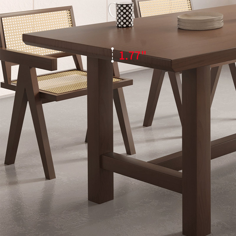Ensemble de table de salle à manger en bois massif de style chinois, H 29,5 po x L 94,4 po x l 39,3 po