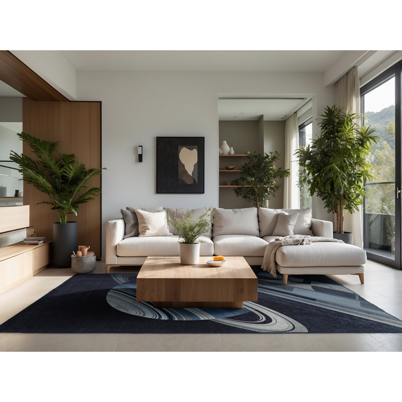 Tapis gris doux et moelleux à motif abstrait moderne et contemporain Churchton, 3x5