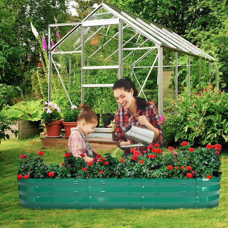 Hal 67"D x 20"W x10"H Metal Raised Garden Bed. Silver, Sliver, 1