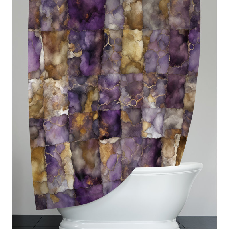 Kirbyville Marble Shower Curtain, 70" W x 72" H