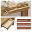 Élégante table de bar en grain de bois naturel - 50 pouces de long, un choix pratique pour les maisons modernes. Autocollant texturé en grain de bois, équipé de deux tiroirs. Servant de table de bar ou de bureau.