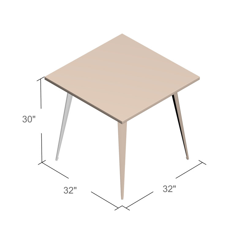 Cephei Metal Top Dining Table, White