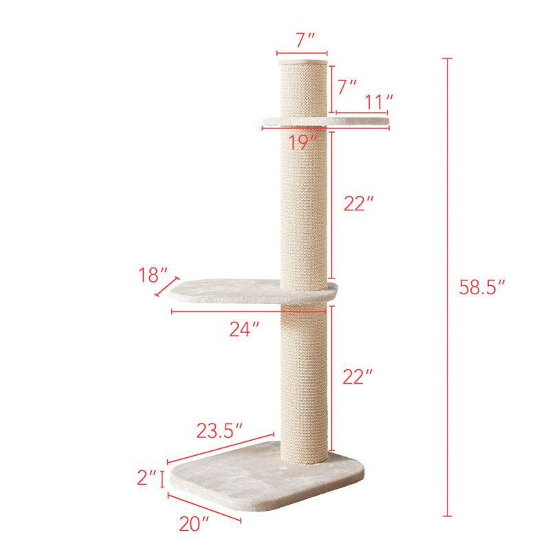 Farrell 58.3'' H Cat Tree, Beige