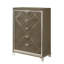 Commode 5 tiroirs Skylar, finition champagne foncé