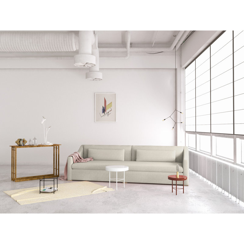 Causeuse Crosby, Huître de lin Box Weave, H 32,5 po x l 72 po x P 43 po, Ébène