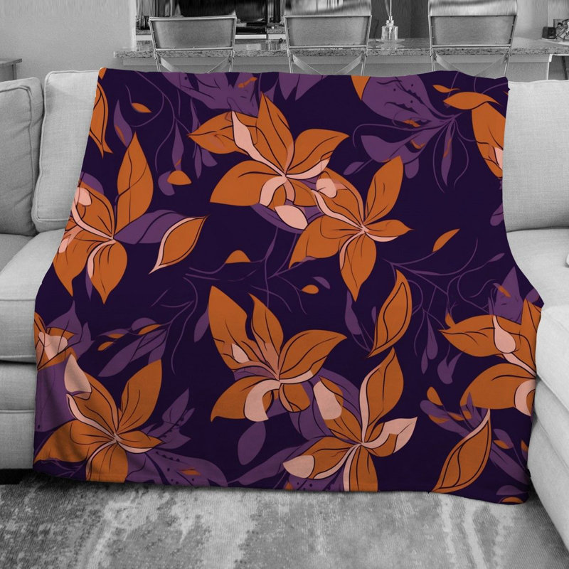Machine Printed Throw Blanket, 68" W x 80" L