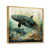 Toile avec cadre flottant or