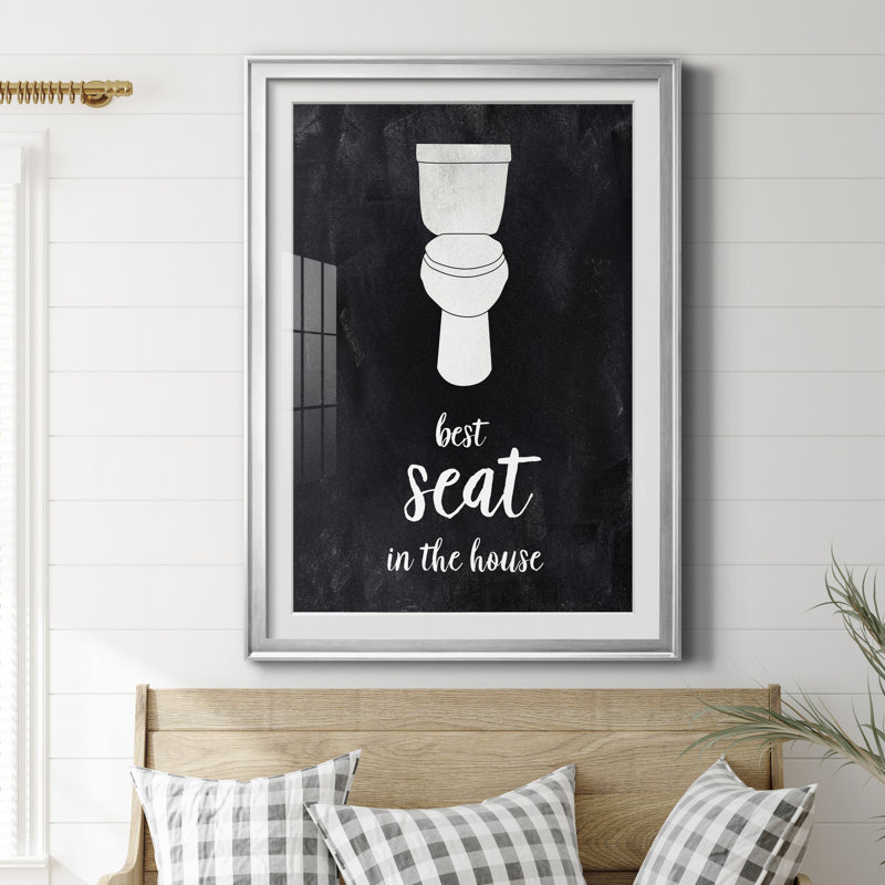 Best Seat - Reproduction d'art textuel sur papier encadré, H 30,5 po x l 42,5 po x P 1,5 po, Papier argenté