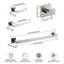 Ensemble de quincaillerie de salle de bain, accessoires de salle de bain, acier inoxydable, fixation murale, 8 pièces-106838129