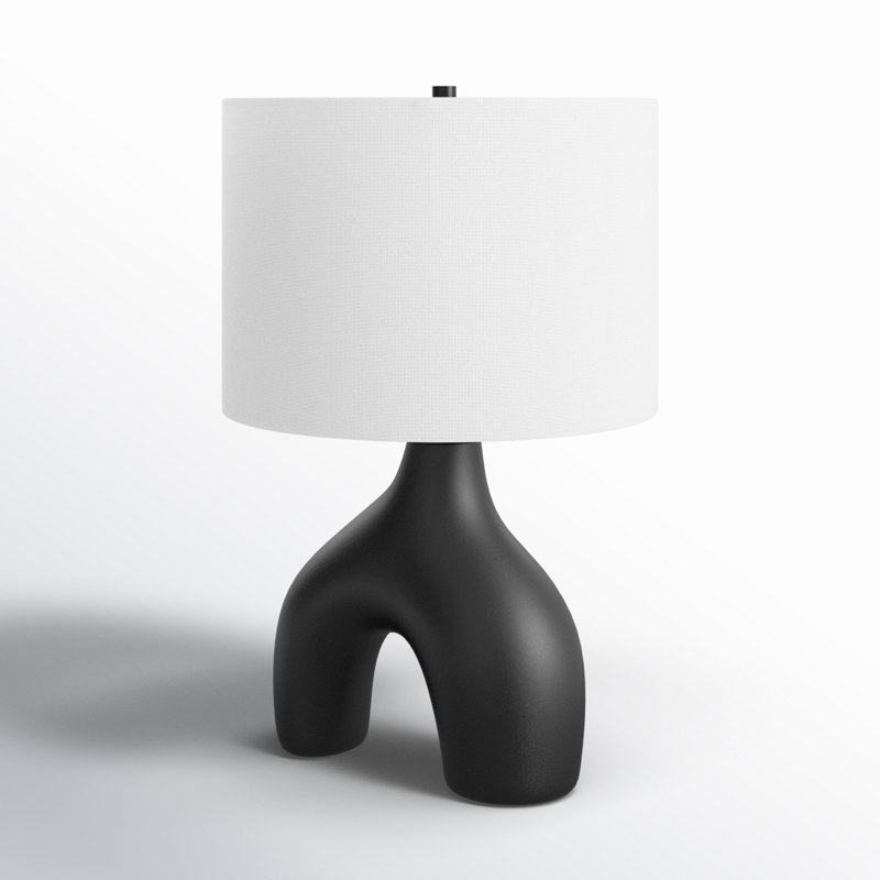 Lampe de table en céramique Arlis, Noir, noir, noir, noir