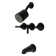 Kingston Brass Convergent Triple-Handle Tub and Shower Faucet with Knurled Handle