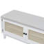 Banc en rotin pour hall d'entrée avec rangement, banc à chaussures rembourré avec portes doubles, banc de rangement pour chaussures en bois-173838262