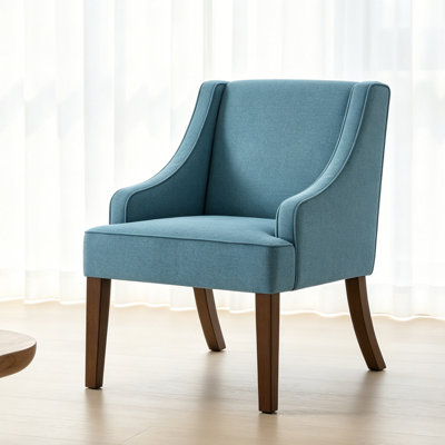 Fauteuil d'appoint de style Mid-Century moderne, fauteuil rembourré avec pieds en bois massif, fauteuil de lecture pour salon, chambre à coucher, bureau