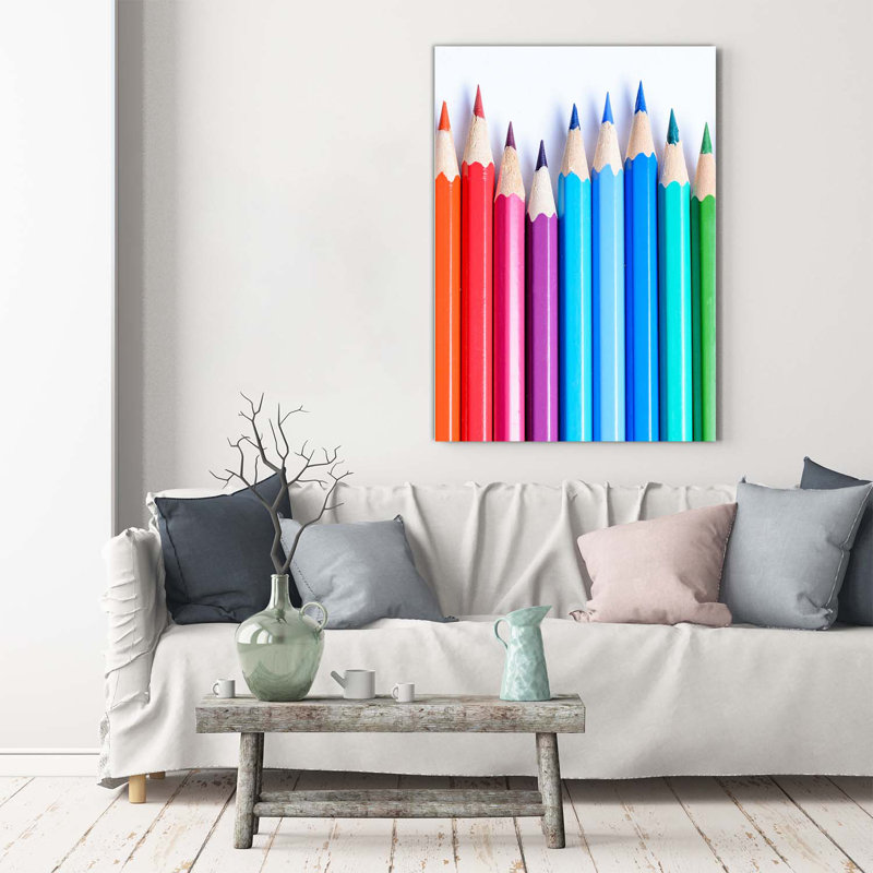 Colourful Pencils - Wrapped Canvas Print
