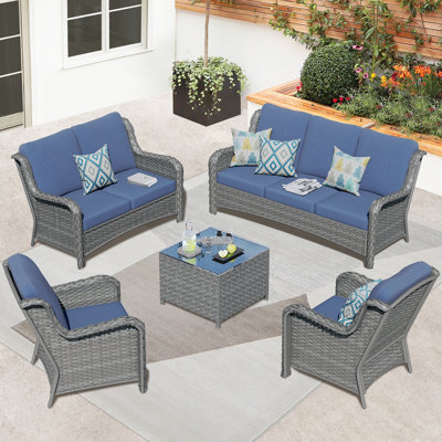 7 - Person Outdoor Seating Group With Cushions