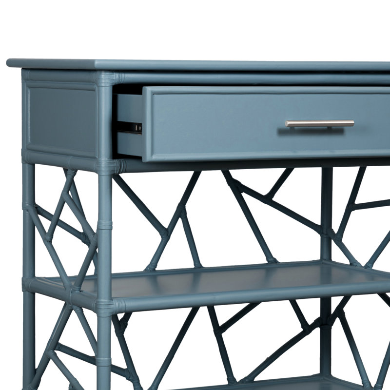 End Table with Storage, Regatta Blue
