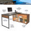 Bureau en coin en L avec plusieurs rangements
