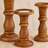 Handcrafted Mango Wood Pillar Candle Holder (Set of 3) -265191515