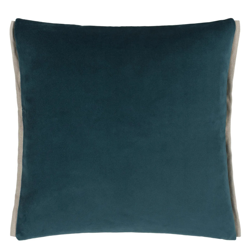 Varese Velvet Decorative Pillow, 22" H x 22" W, Cadet/Pale Jade