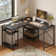 Haigh L Shaped Desk with Shelves 86.6 Inch, Reversible Corner Computer Desk or 2 Person Long Table