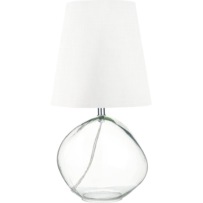 Mila Glass Table Lamp, White