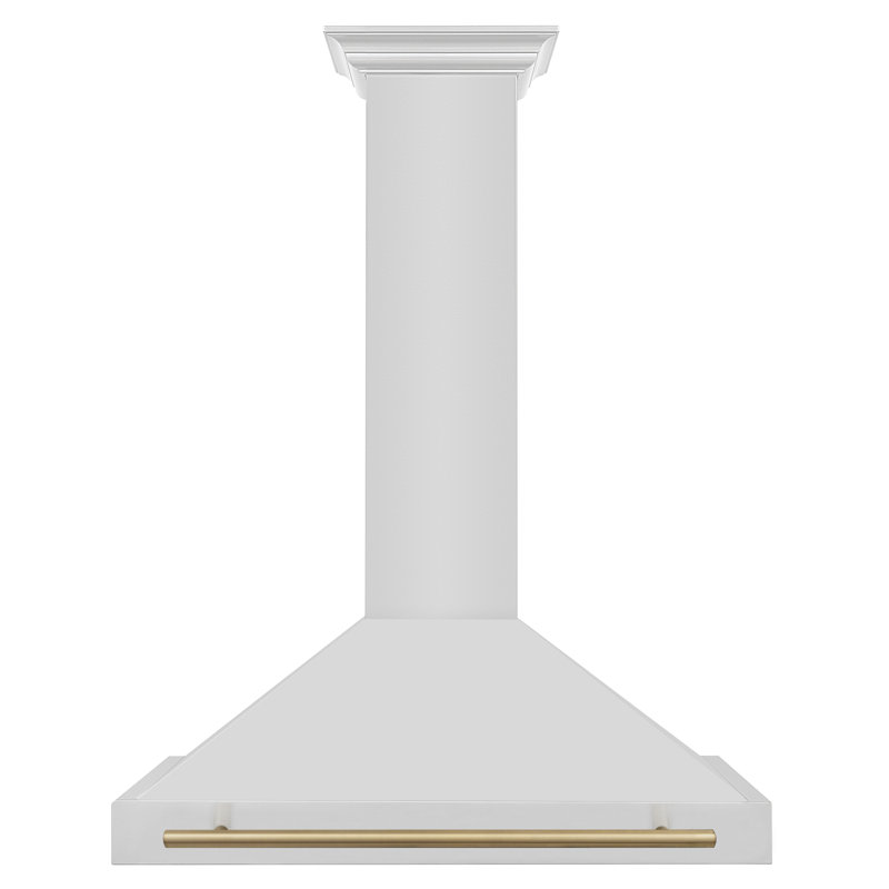 36" 400 CFM Ducted Wall Mount Range Hood, Stainless Steel/Champagne Bronze