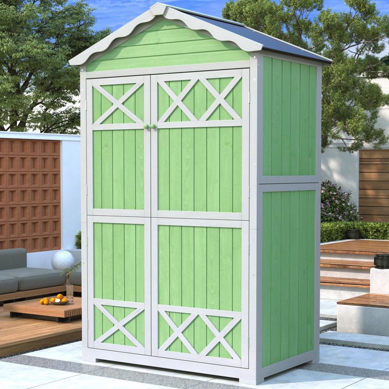 Outdoor Wood Garden Furniture Storage Shed