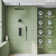 Thermostatic Shower Faucet System,16" & 6" Dual Shower Head with Rough-In Valve