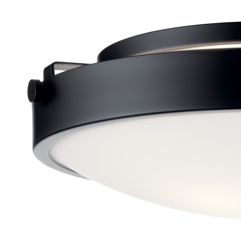 Glass Flush Mount, 5.5" H x 17.5" W, Black