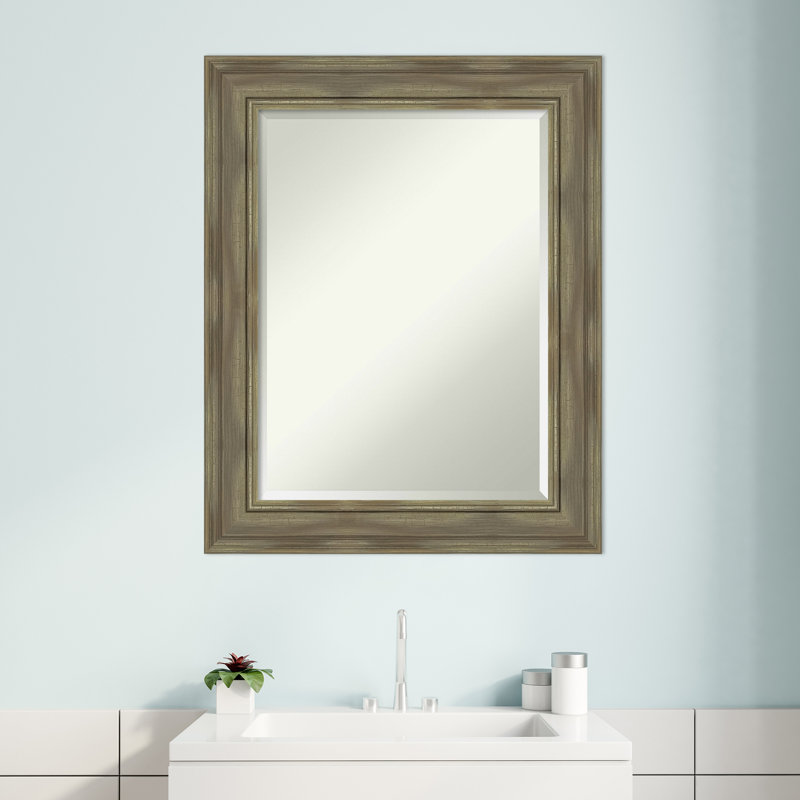 Tico Flat Mirror, 30" H x 24" W, Gray