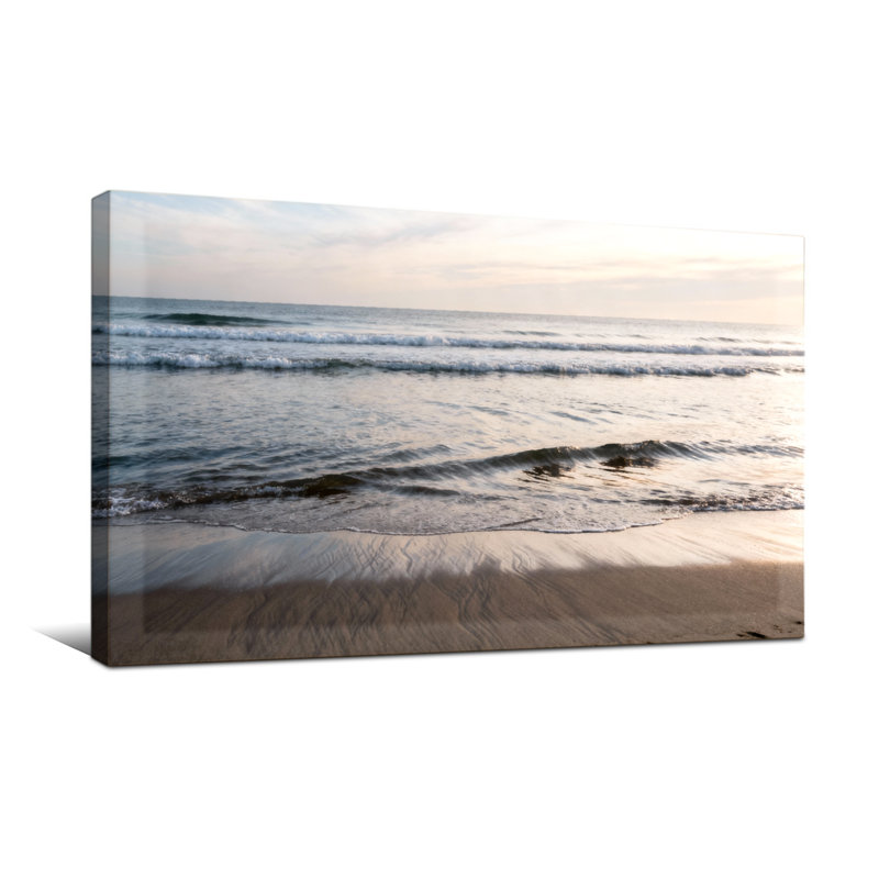 Nautical & Beach Beach Waves Sunset Sky Sand Ocean Horizon Calm, 16" H x 32" W