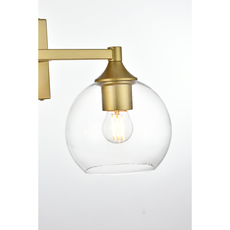 Lumière de meuble-lavabo à intensité variable, Laiton, Deux lumières, H 9 po x l 16 po x P 16 po