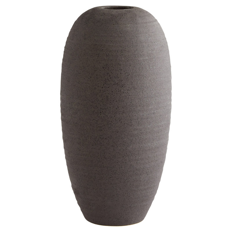 Vase de table en céramique Perennial, H 16,5 po x l 8,75 po x P 8,75 po, Noir
