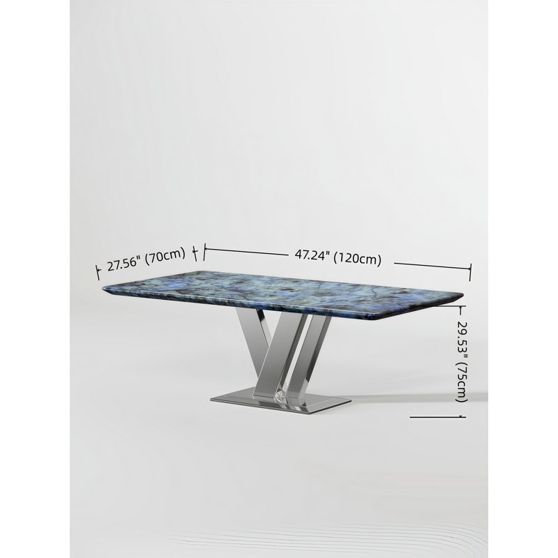 Table basse luxueuse en céramique avec base en forme de?, H 29,53 po x l 47,24 po x P 27,56 po