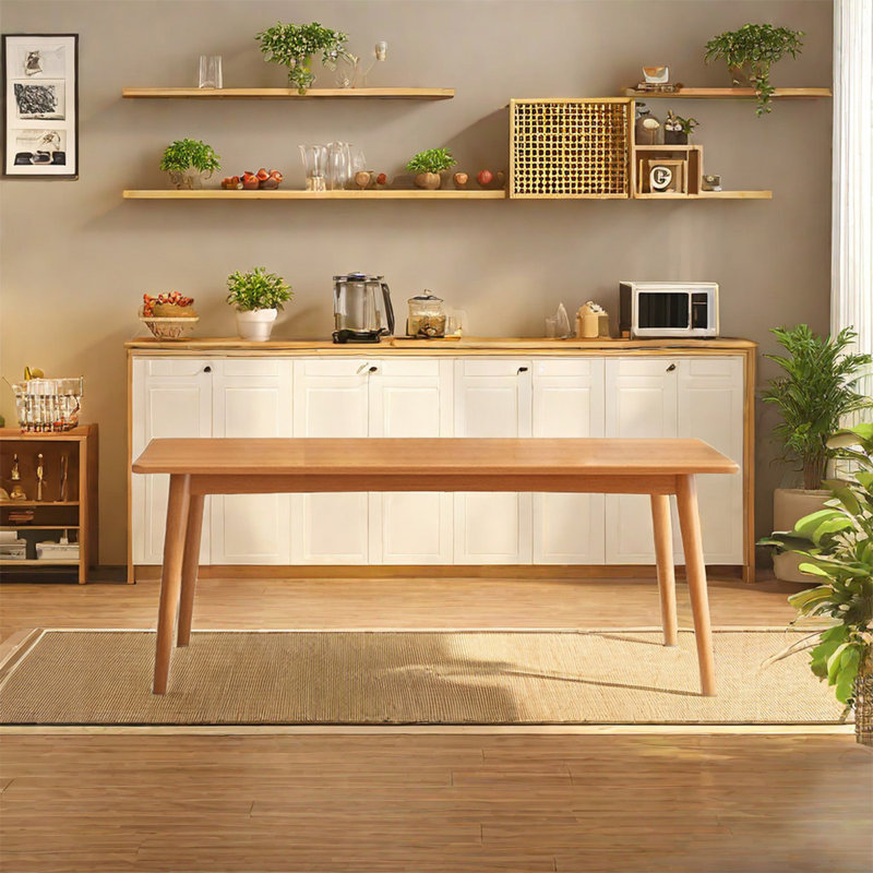 Mayar Cherry Solid Wood Dining Table, 31.5" W x 70.87" L