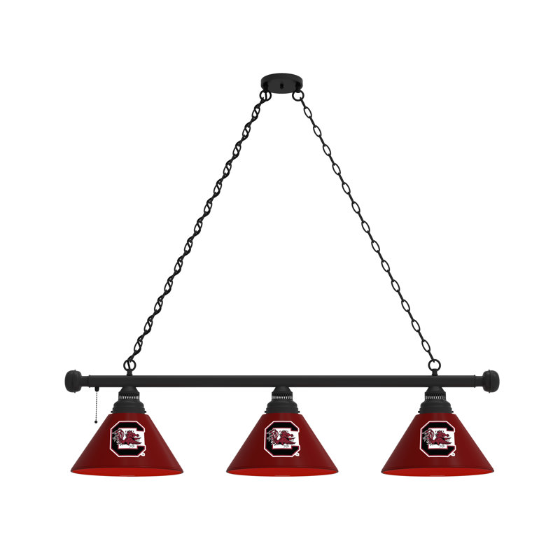 3 - Light Pool Table Lights Pendant, Black, DePaul Blue Demons